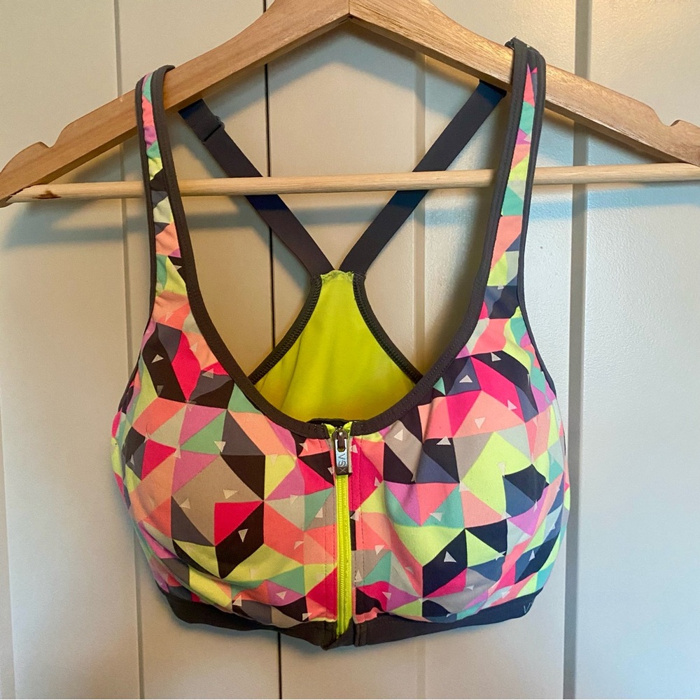Victoria's Secret-VSX Yellow Sports Bra Geometric Design, Underwire💛